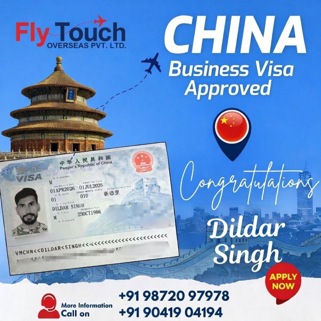 China Business Visa approved by FlyTouch Overseas