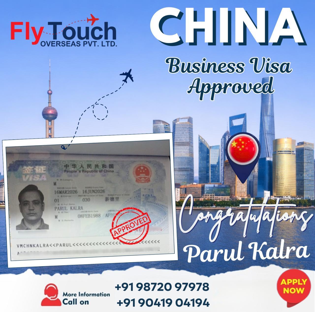 China Tourist Visa approved by FlyTouch Overseas