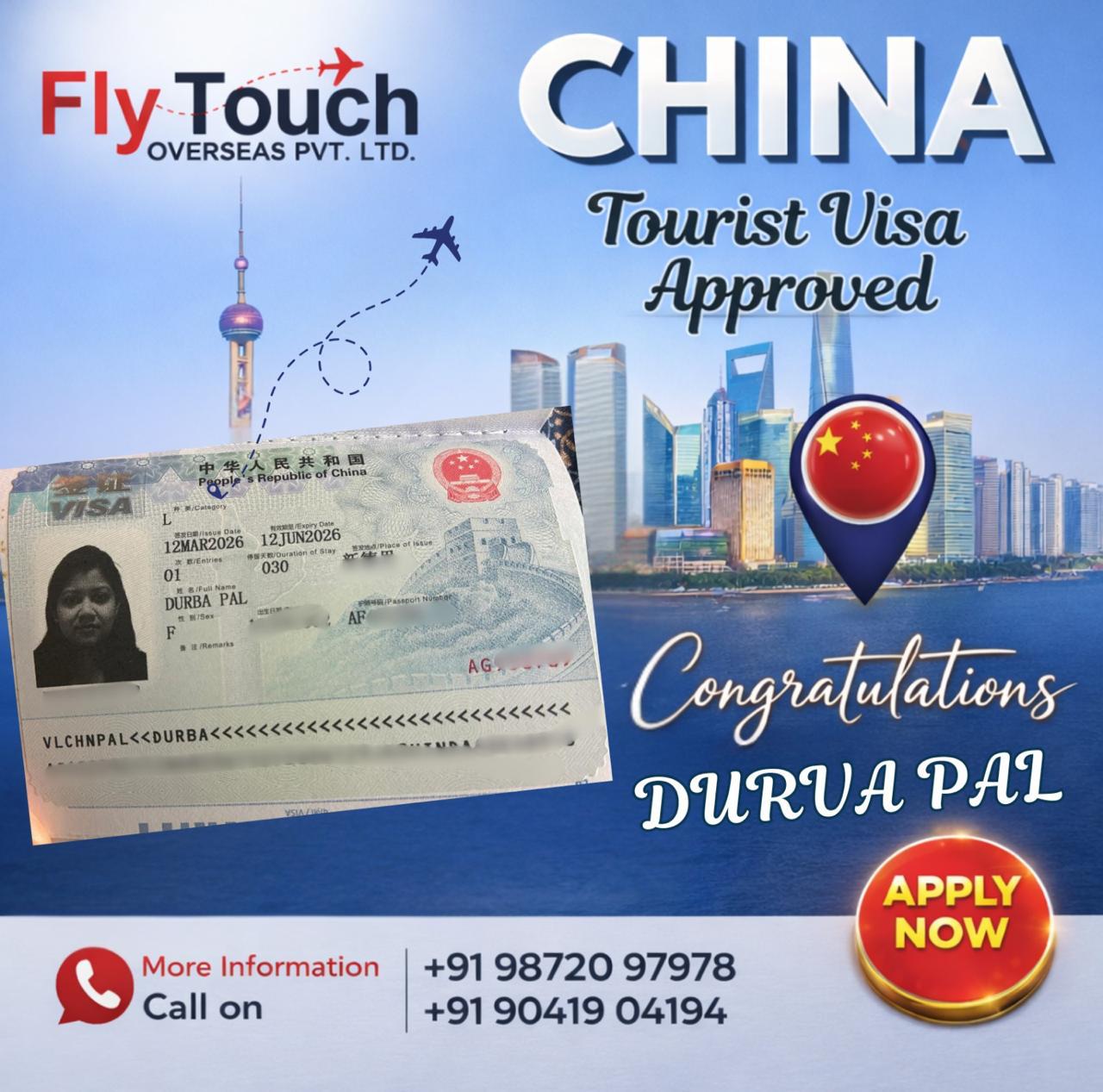 China Business Visa approved by FlyTouch Overseas